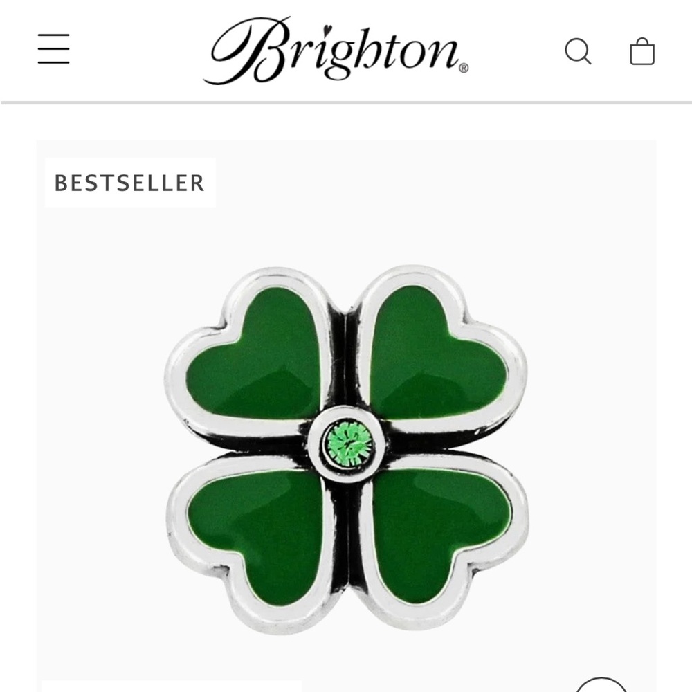 Brighton Clover Charm with Green and Silver